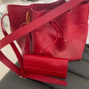 Original Colombian leather tote with wallet